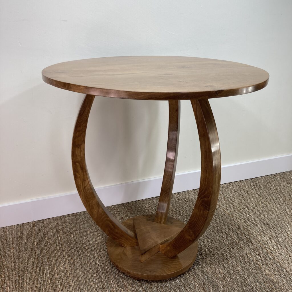 Guéridon Art déco en bois restauré